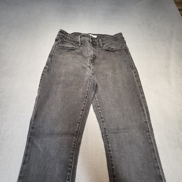 Levis Jeans Womens 6 Black Mid Rise Skinny Distressed Stretch Denim - Picture 2 of 10